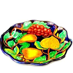 Authentic Talavera Large Handpainted Fruit Decorative Plate - Signed 12.5"